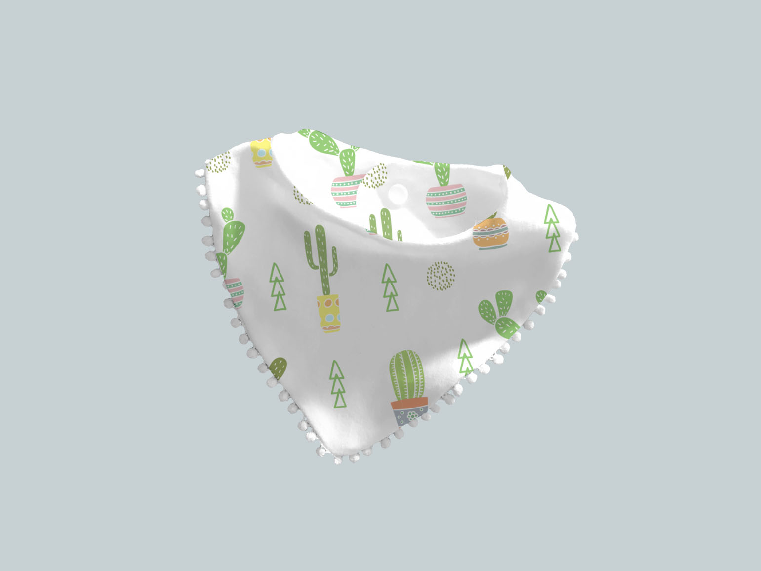 Bib Scarf with Trim - Cactus Collection