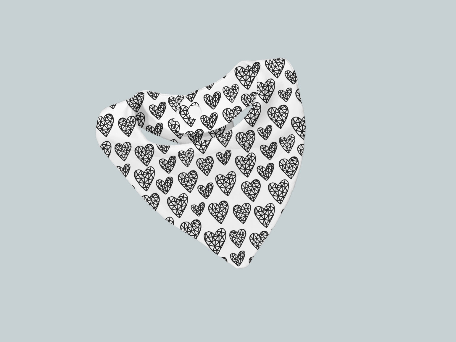 Bib Scarf - Sketched Hearts