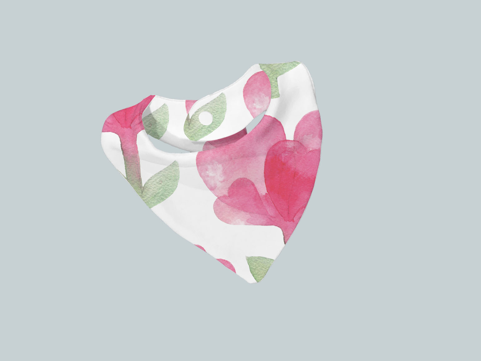 Bib Scarf - Watercolor Heart Flowers