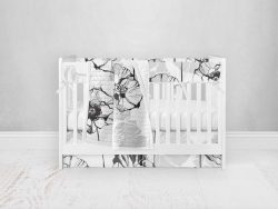 Bumperless Crib Set with Pleated Skirt Modern Rail Covers - Buttercup
