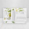 Bumperless Crib Set with Pleated Skirt Modern Rail Covers - Lemons Detailed Floral