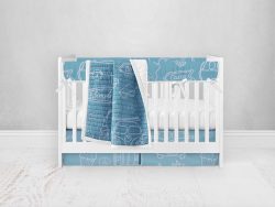 Bumperless Crib Set with Pleated Skirt Modern Rail Covers - Simple Life