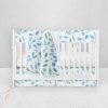 Bumperless Crib Set with Pleated Skirt Modern Rail Covers - Blue Ivy