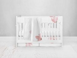 Bumperless Crib Set with Pleated Skirt Modern Rail Covers - Baby Blooms