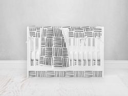 Bumperless Crib Set with Pleated Skirt Modern Rail Covers - Woven