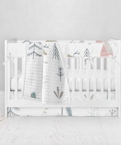 Bumperless Crib Set with Pleated Skirt Modern Rail Covers - Simply Fly