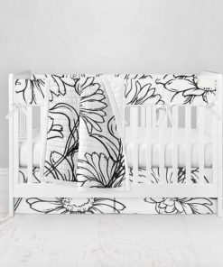 Bumperless Crib Set with Pleated Skirt Modern Rail Covers - She Loves Me