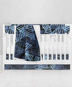 Bumperless Crib Set with Pleated Skirt Modern Rail Covers - Crazy Days