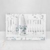 Bumperless Crib Set with Pleated Skirt Modern Rail Covers - Bloom Branches