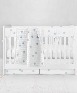 Bumperless Crib Set with Pleated Skirt Modern Rail Covers - Sparkle