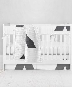 Bumperless Crib Set with Pleated Skirt Modern Rail Covers - Tented