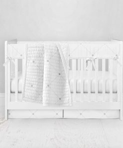 Bumperless Crib Set with Pleated Skirt Modern Rail Covers - Ditto Dot