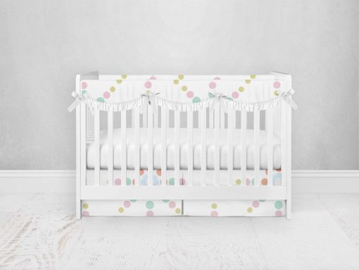 Bumperless Crib Set with Pleated Skirtand Scalloped Rail Covers - Starlight
