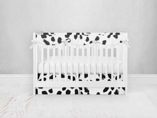 Bumperless Crib Set with Pleated Skirtand Scalloped Rail Covers - Spotted Dottie
