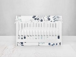 Bumperless Crib Set with Pleated Skirtand Scalloped Rail Covers - Dandy Delight