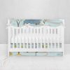 Bumperless Crib Set with Pleated Skirtand Scalloped Rail Covers - Road Trip