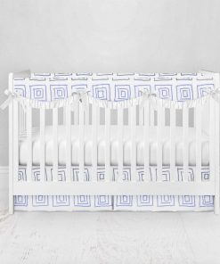 Bumperless Crib Set with Pleated Skirtand Scalloped Rail Covers - GeoSquare