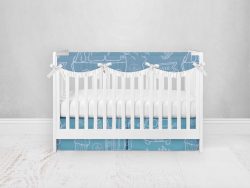 Bumperless Crib Set with Pleated Skirtand Scalloped Rail Covers - Simple Life