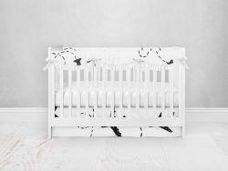 Bumperless Crib Set with Pleated Skirtand Scalloped Rail Covers - Fly Fly