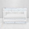 Bumperless Crib Set with Pleated Skirtand Scalloped Rail Covers - Blue Wave