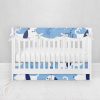 Bumperless Crib Set with Pleated Skirtand Scalloped Rail Covers - Woof Woof