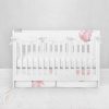Bumperless Crib Set with Pleated Skirtand Scalloped Rail Covers - Baby Blooms