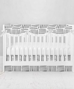 Bumperless Crib Set with Pleated Skirtand Scalloped Rail Covers - Woven