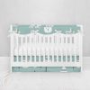 Bumperless Crib Set with Pleated Skirtand Scalloped Rail Covers - Wild Bear
