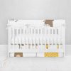 Bumperless Crib Set with Pleated Skirtand Scalloped Rail Covers - Zoo  Animals