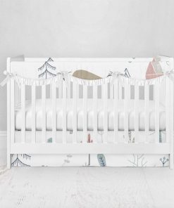 Bumperless Crib Set with Pleated Skirtand Scalloped Rail Covers - Simply Fly