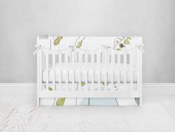 Bumperless Crib Set with Pleated Skirtand Scalloped Rail Covers - Viney Mod