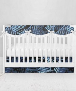 Bumperless Crib Set with Pleated Skirtand Scalloped Rail Covers - Crazy Days