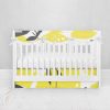 Bumperless Crib Set with Pleated Skirtand Scalloped Rail Covers - Big Lemon