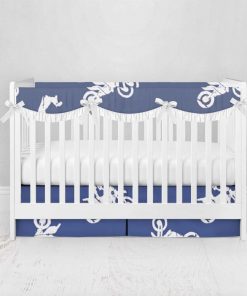 Bumperless Crib Set with Pleated Skirtand Scalloped Rail Covers - Trick Rider