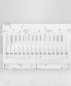 Bumperless Crib Set with Pleated Skirtand Scalloped Rail Covers - Sparkle
