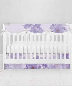 Bumperless Crib Set with Pleated Skirtand Scalloped Rail Covers - Digi Bud