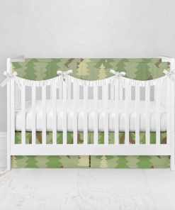 Bumperless Crib Set with Pleated Skirtand Scalloped Rail Covers - Bigfoot