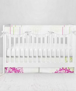 Bumperless Crib Set with Pleated Skirtand Scalloped Rail Covers - Dandy Day