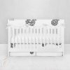 Bumperless Crib Set with Pleated Skirtand Scalloped Rail Covers - ZinniaZ