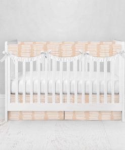 Bumperless Crib Set with Pleated Skirtand Scalloped Rail Covers - Dashing