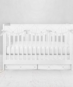 Bumperless Crib Set with Pleated Skirtand Scalloped Rail Covers - Ditto Dot