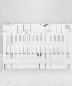 Bumperless Crib Set with Pleated Skirtand Scalloped Rail Covers - Streamers