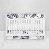 Bumperless Crib Set with Pleated Skirtand Scalloped Rail Covers - Black Butterfly