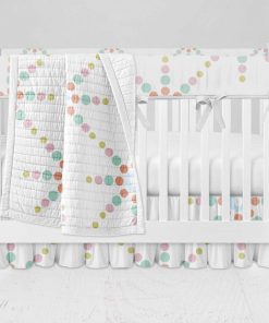 Bumperless Crib Set with Ruffle Skirt and Modern Rail Cover - Starlight