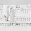 Bumperless Crib Set with Ruffle Skirt and Modern Rail Cover - Bunny Baby