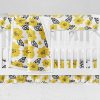 Bumperless Crib Set with Ruffle Skirt and Modern Rail Cover - Yellow Blossoms