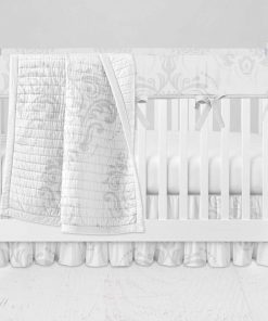 Bumperless Crib Set with Ruffle Skirt and Modern Rail Cover - Luxe