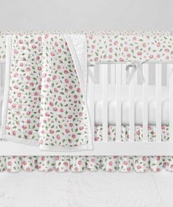 Bumperless Crib Set with Ruffle Skirt and Modern Rail Cover - Tiny Tulip