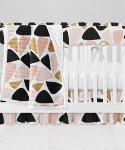 Bumperless Crib Set with Ruffle Skirt and Modern Rail Cover - Mod Spot