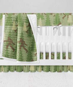 Bumperless Crib Set with Ruffle Skirt and Modern Rail Cover - Bigfoot